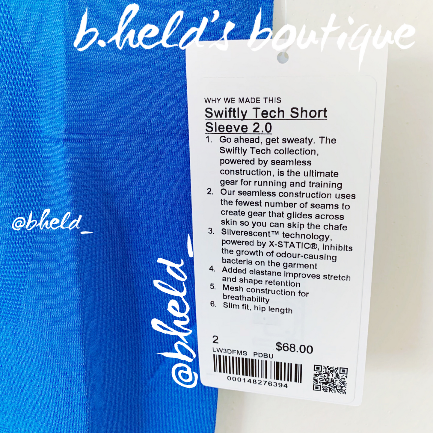lululemon Swiftly Tech Short Sleeve Shirt 2.0 in Pipe Dream Blue/Pipe Dream Blue, Size 2