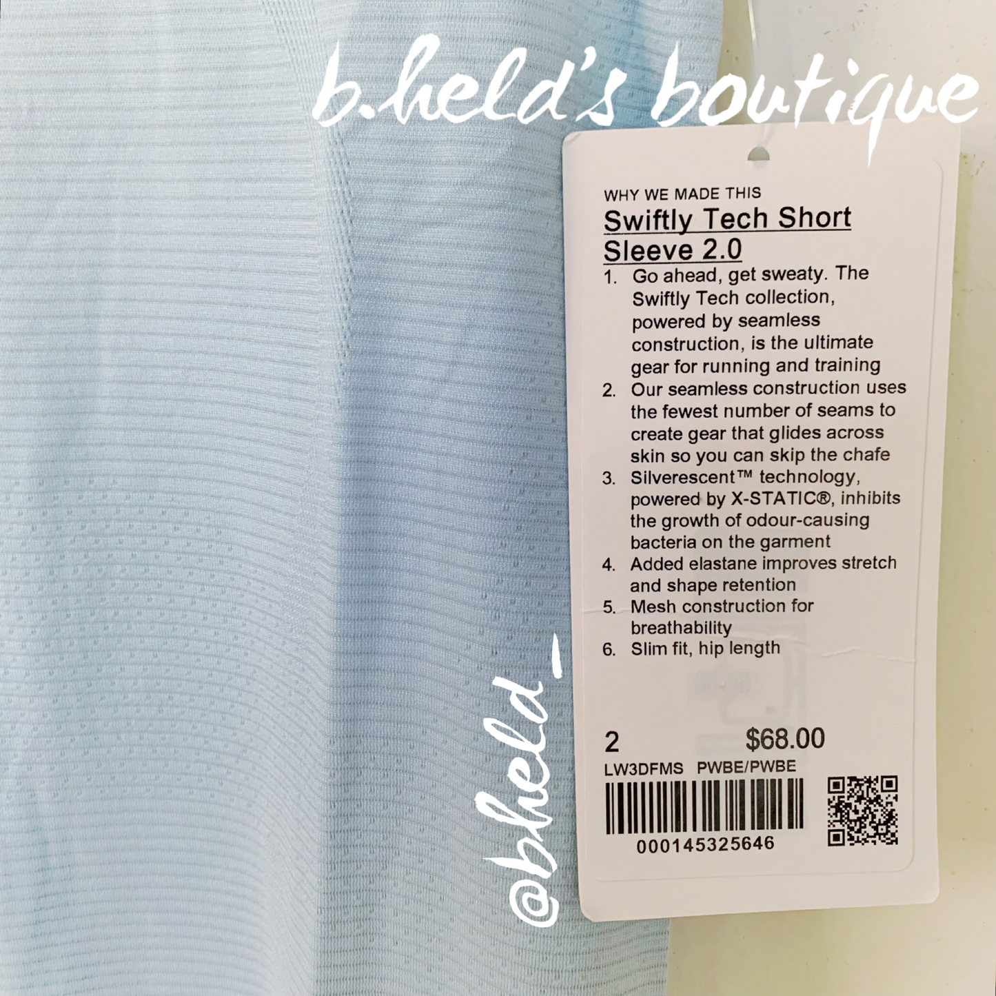 lululemon Swiftly Tech Short Sleeve Shirt 2.0 in Powder Blue/Powder Blue, Size 2