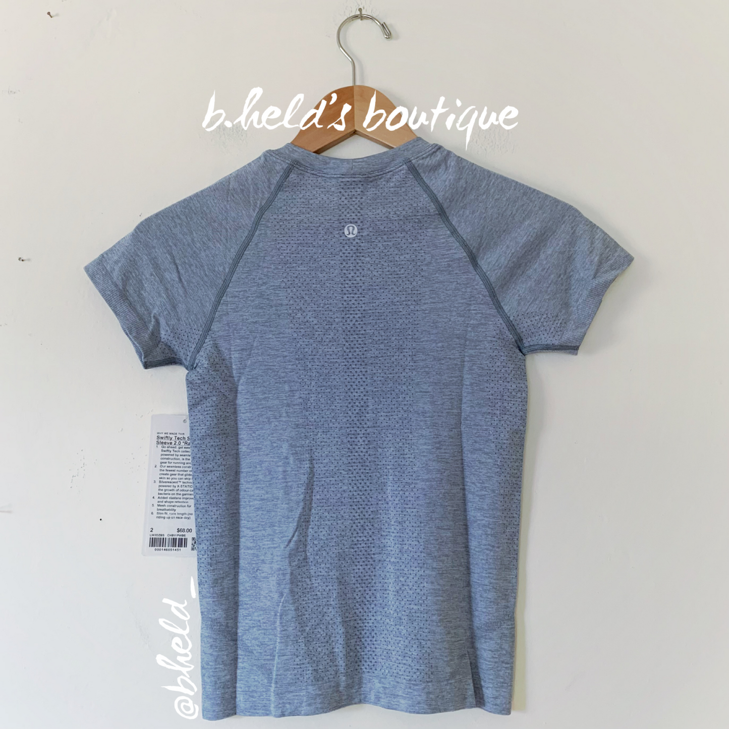 lululemon Swiftly Tech Short Sleeve Shirt 2.0 *Race Length in Chambray/Powder Blue, Size 2