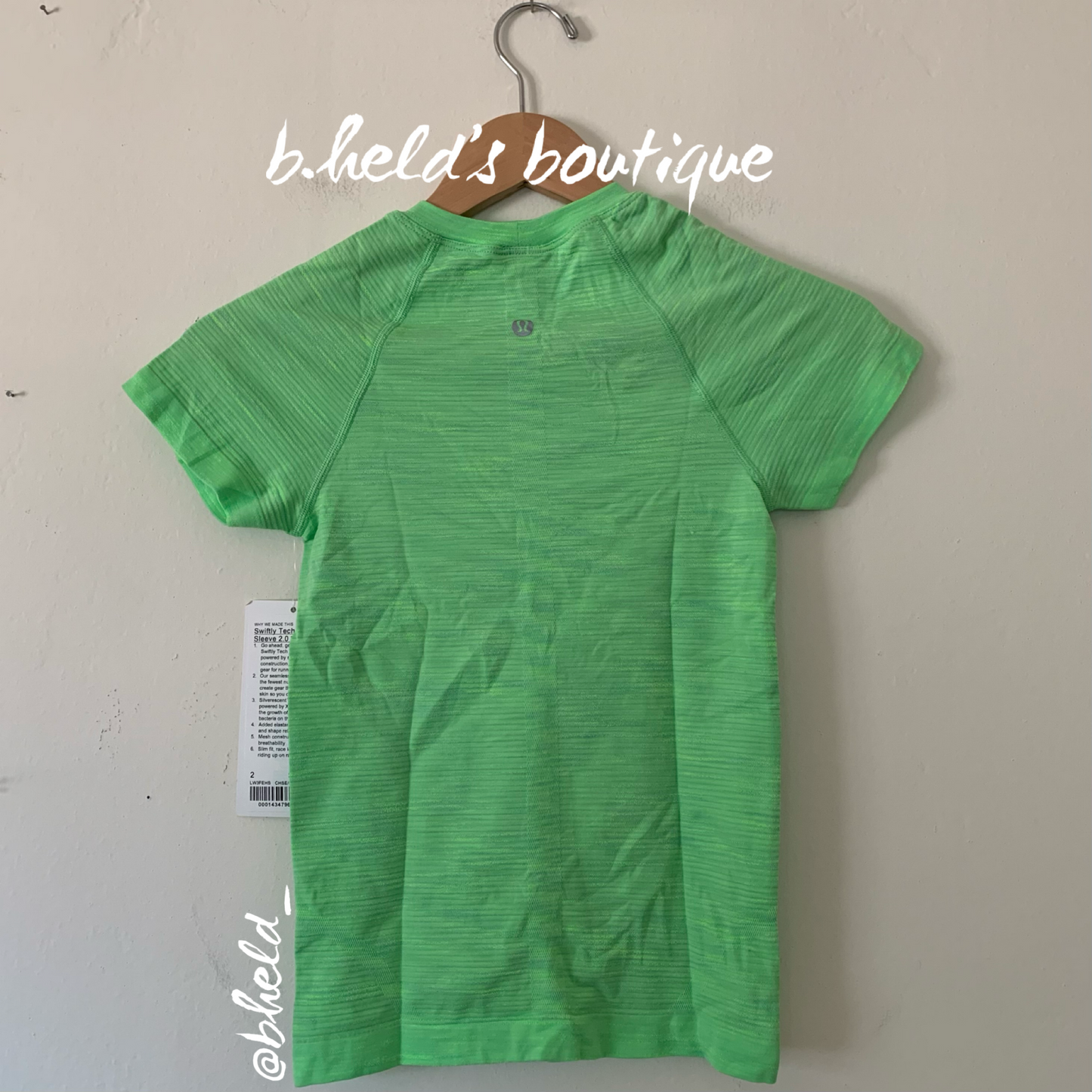 lululemon Swiftly Tech Short Sleeve Shirt 2.0 *Race Length in Chroma Check Scream Green Light/Scream Green Light Multi, Size 2