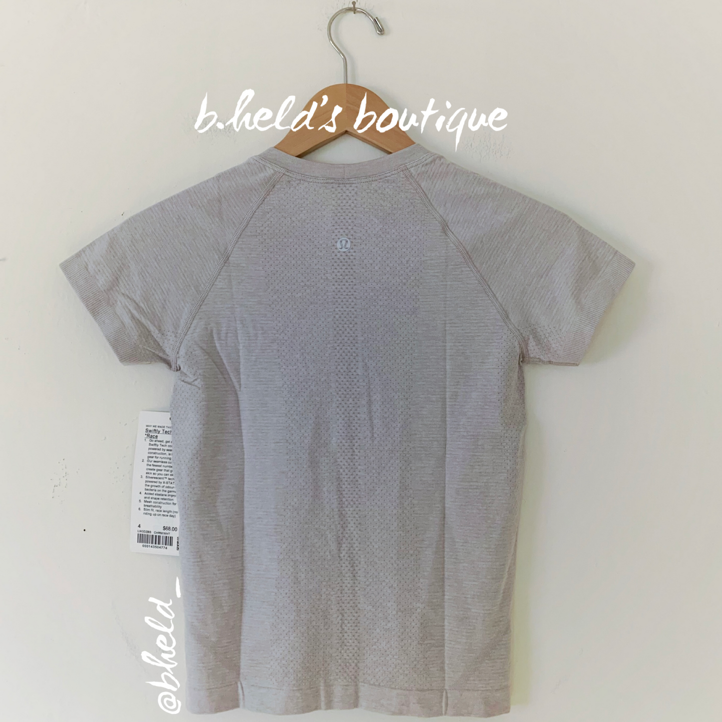 lululemon Swiftly Tech Short Sleeve Shirt 2.0 *Race Length in Chrome/White, Size 4