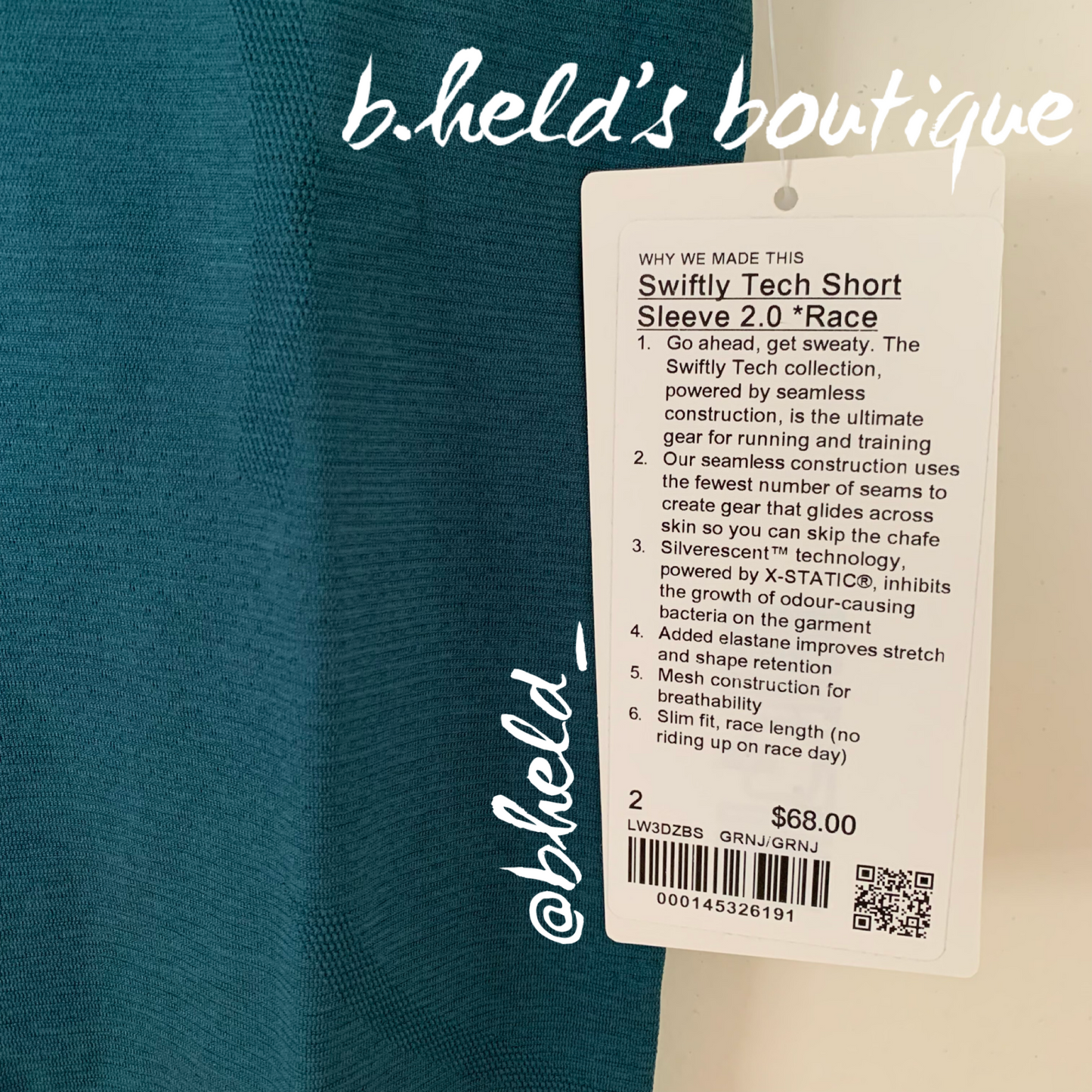 lululemon Swiftly Tech Short Sleeve Shirt 2.0 *Race Length in Green Jasper/Green Jasper, Size 2