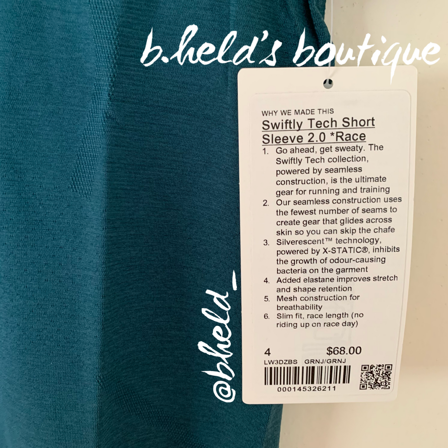 lululemon Swiftly Tech Short Sleeve Shirt 2.0 *Race Length in Green Jasper/Green Jasper, Size 4