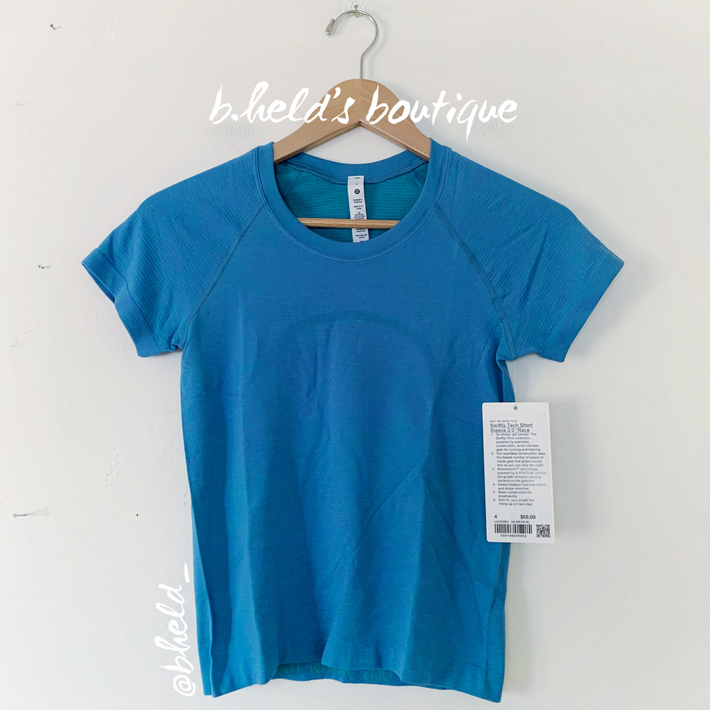 lululemon Swiftly Tech Short Sleeve Shirt 2.0 *Race Length in Maldives Green/Wild Indigo, Size 4
