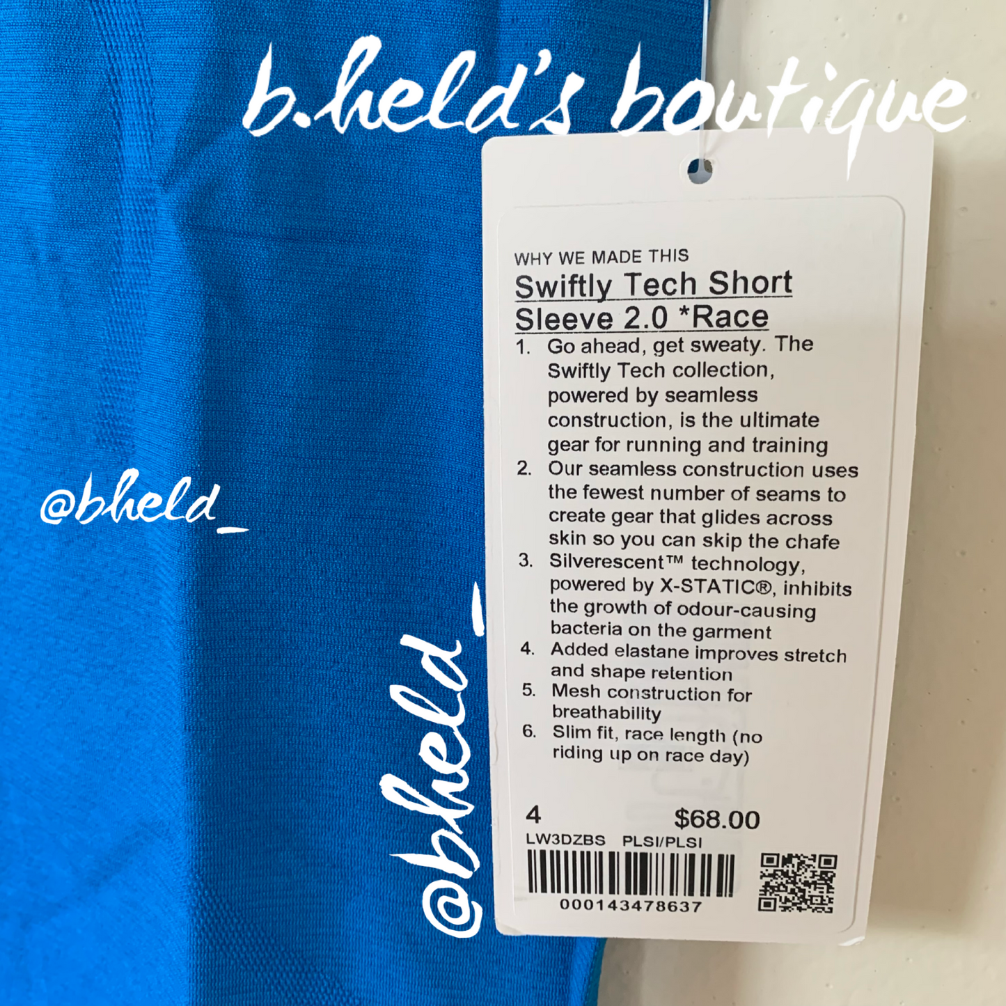 lululemon Swiftly Tech Short Sleeve Shirt 2.0 *Race Length in Poolside/Poolside, Size 4