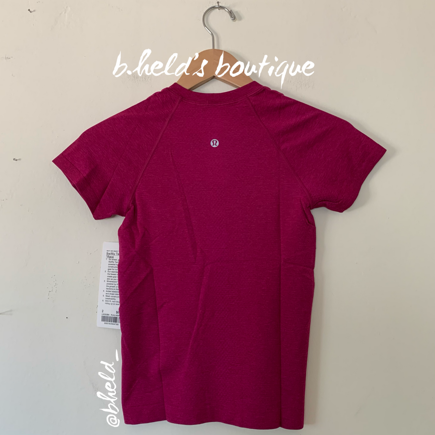 lululemon Swiftly Tech Short Sleeve Shirt 2.0 *Race Length in Purple Highlight/Magenta Purple, Size 2