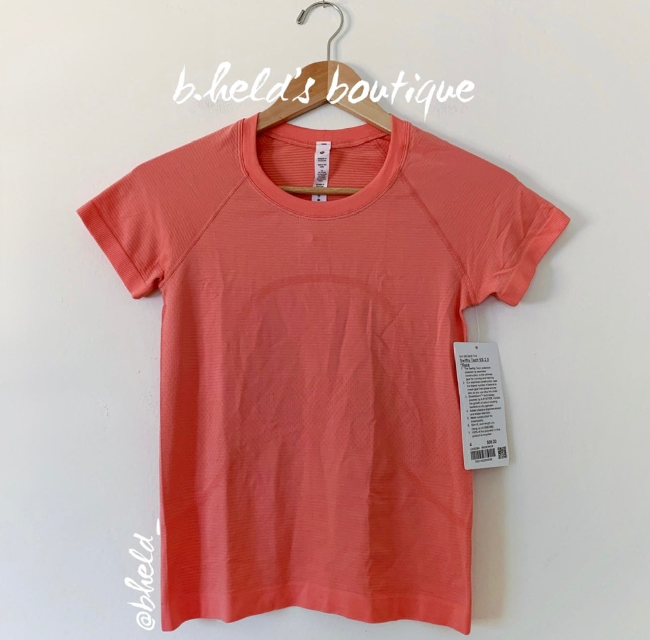 lululemon Swiftly Tech Short Sleeve Shirt 2.0 *Race Length in Raspberry Cream/Raspberry Cream, Size 4