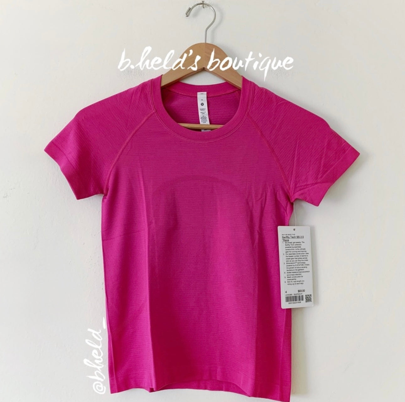 lululemon Swiftly Tech Short Sleeve Shirt 2.0 *Race Length in Sonic Pink/Sonic Pink, Size 4