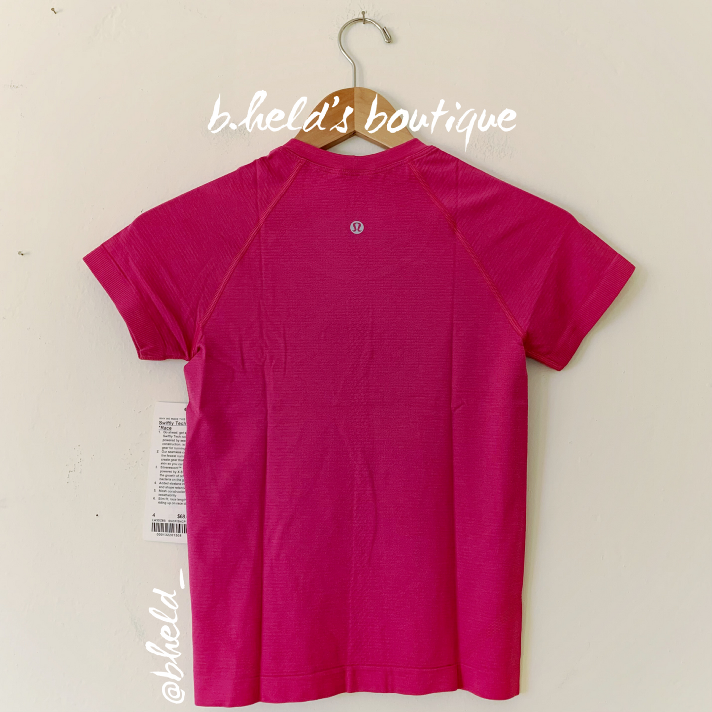 lululemon Swiftly Tech Short Sleeve Shirt 2.0 *Race Length in Sonic Pink/Sonic Pink, Size 4