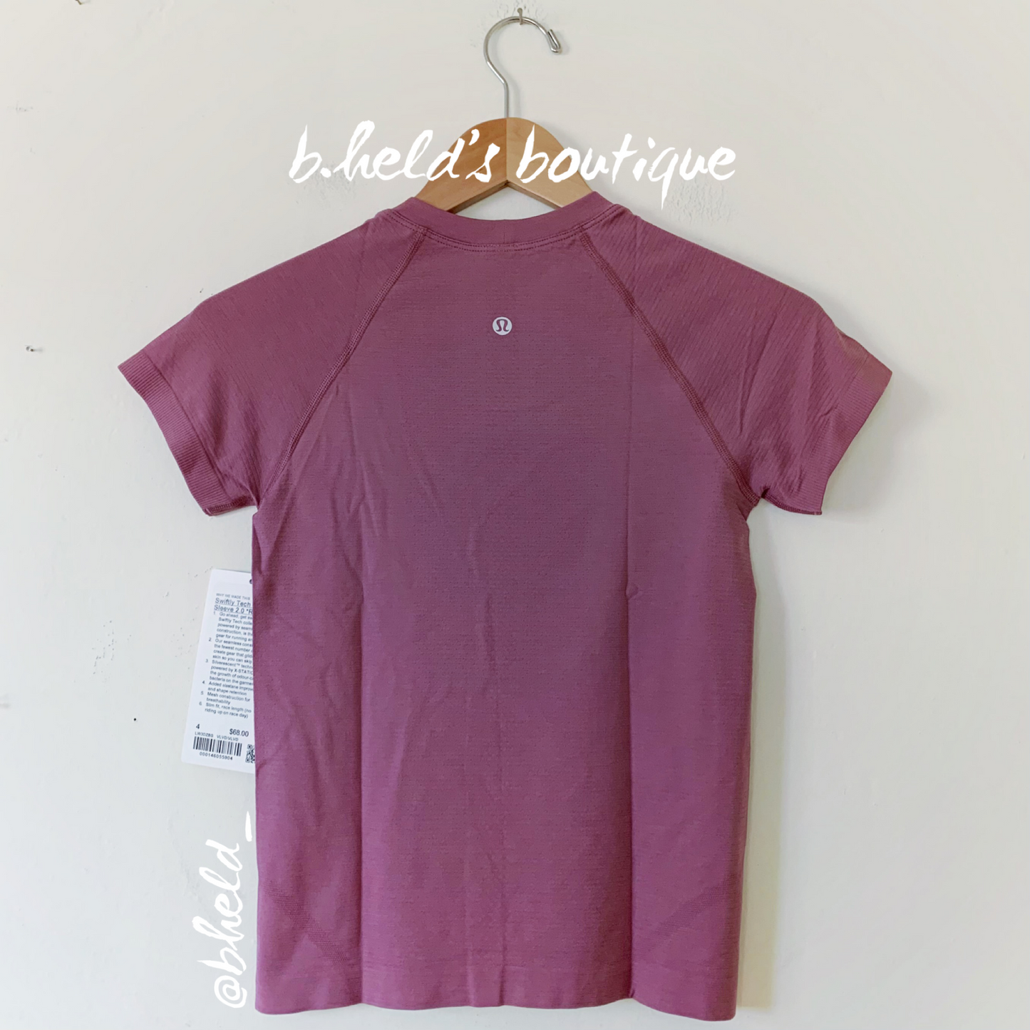 lululemon Swiftly Tech Short Sleeve Shirt 2.0 *Race Length in Velvet Dust/Velvet Dust, Size 4