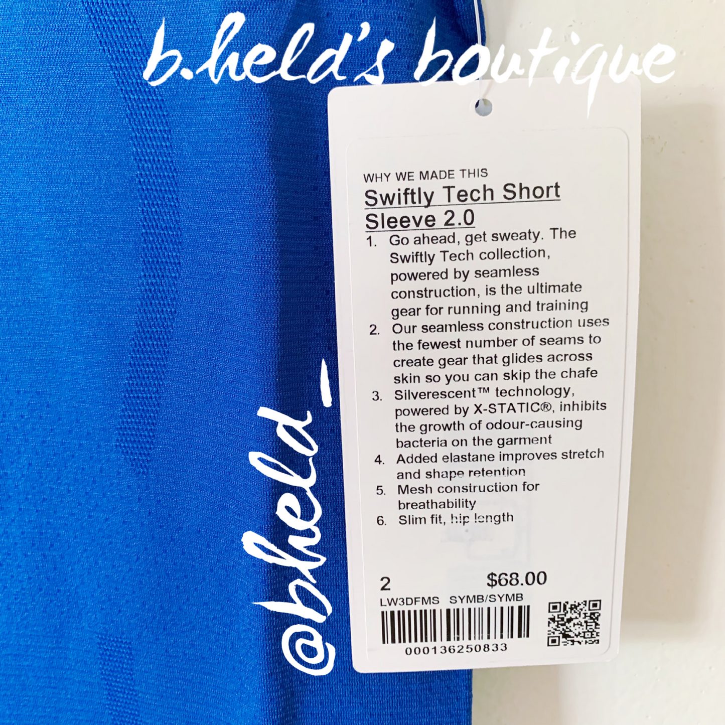 lululemon Swiftly Tech Short Sleeve Shirt 2.0 in Symphony Blue/Symphony Blue, Size 2