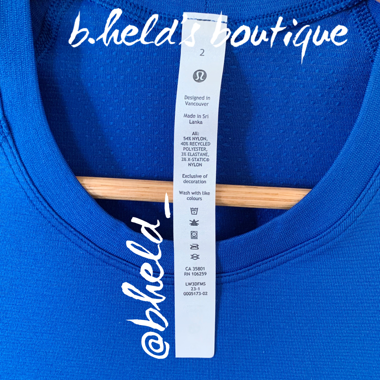 lululemon Swiftly Tech Short Sleeve Shirt 2.0 in Symphony Blue/Symphony Blue, Size 2