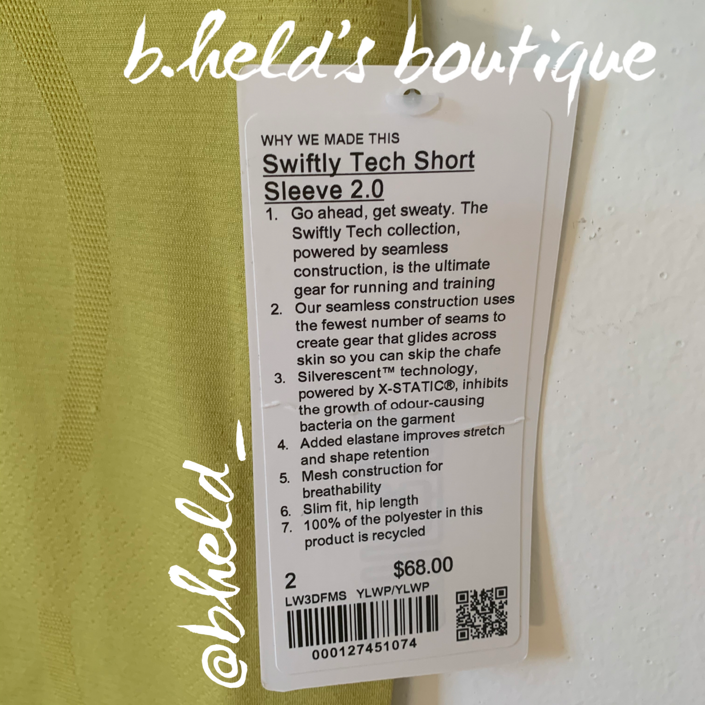 lululemon Swiftly Tech Short Sleeve Shirt 2.0 in Yellow Pear/Yellow Pear, Size 2