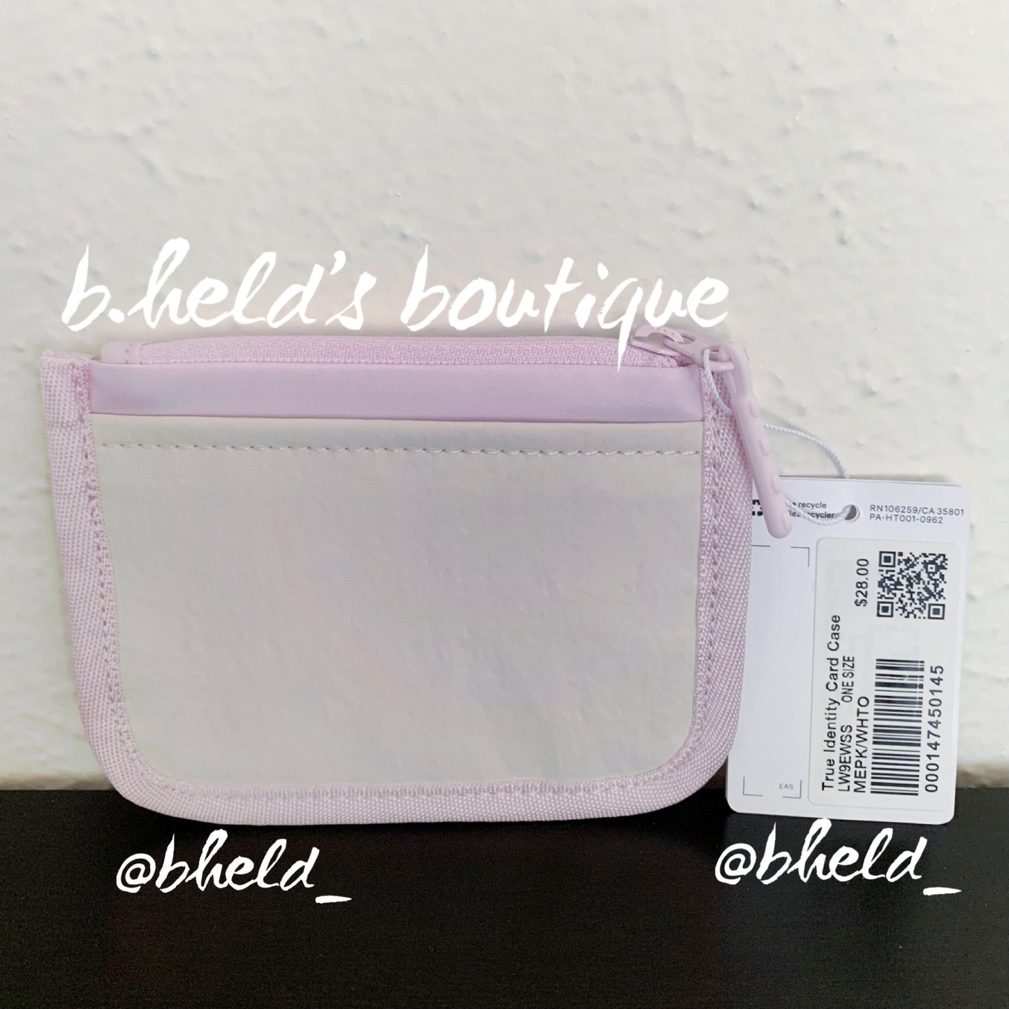 lululemon True Identity Card Case Wallet in Meadowsweet Pink/White Opal, One Size