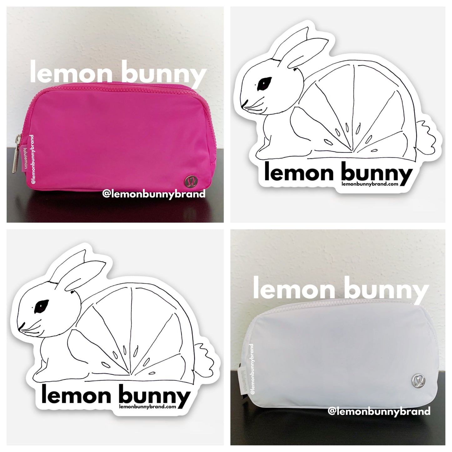*lemon bunny Curated Bundle: 2 lululemon Everywhere Belt Bags in Sonic Pink & White