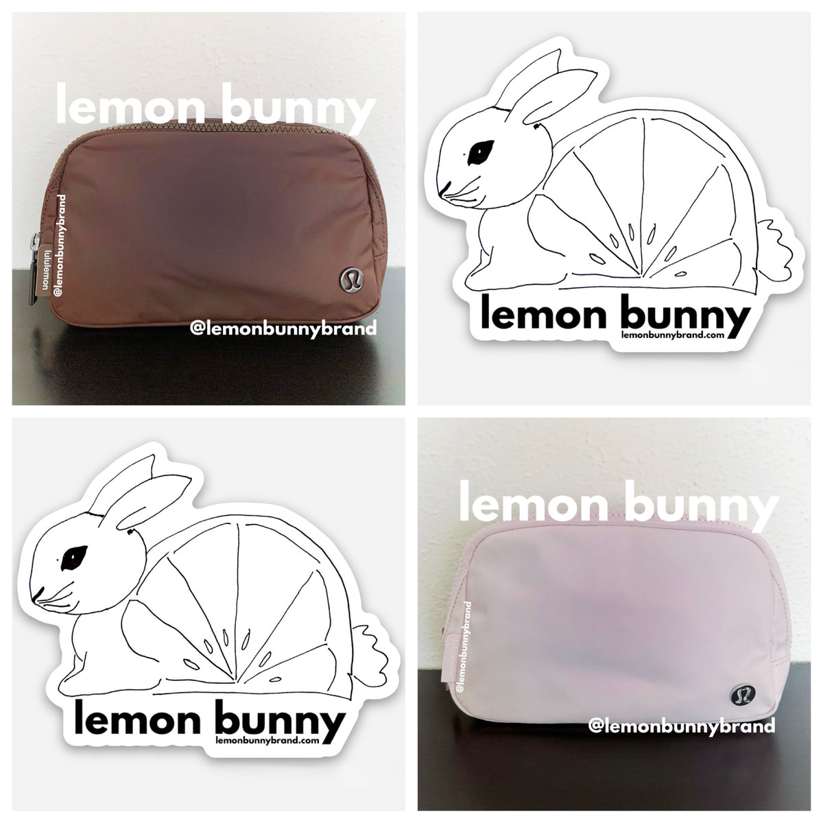 *lemon bunny Curated Bundle: 2 lululemon Everywhere Belt Bags in Java & Flush Pink