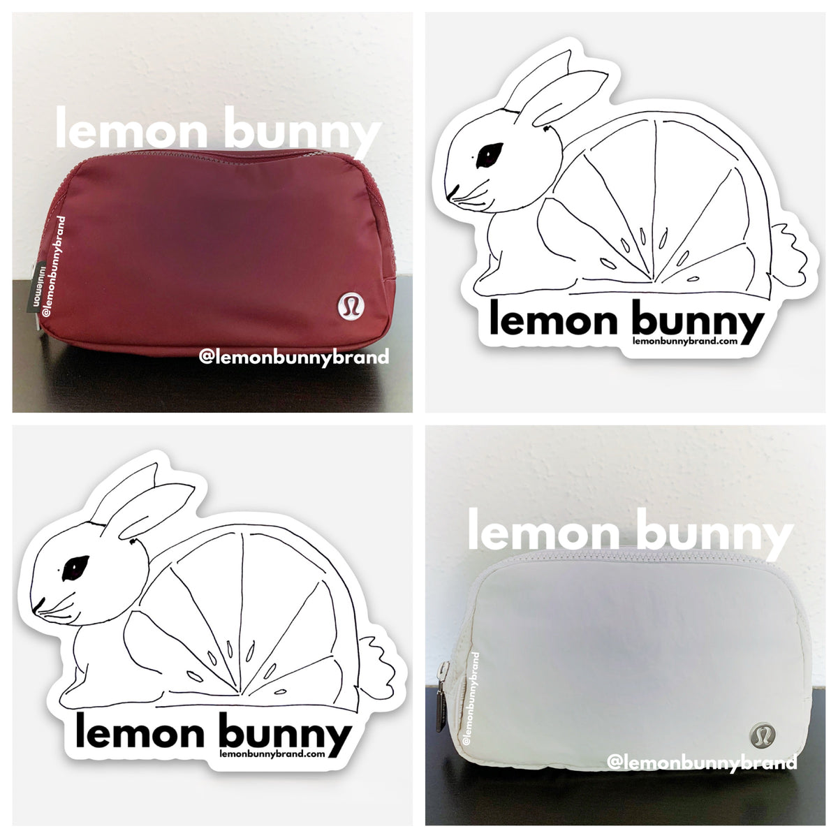 *lemon bunny Curated Bundle: 2 lululemon Everywhere Belt Bags in Red Merlot & White Opal