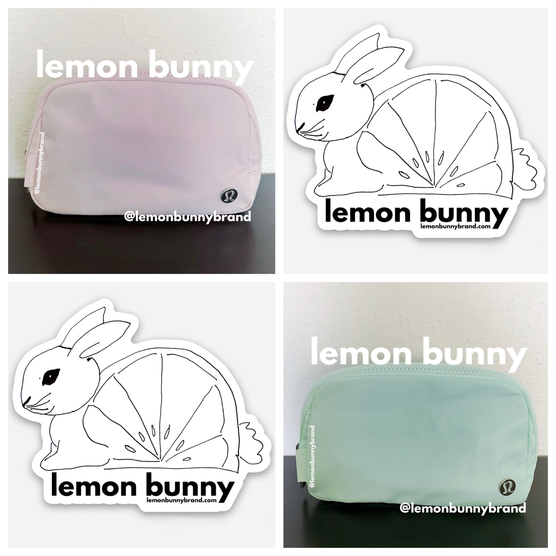 lululemon everywhere belt bag mint moment lemon bunny Curated Bundle: 2 lululemon Everywhere Belt Bags in Flush