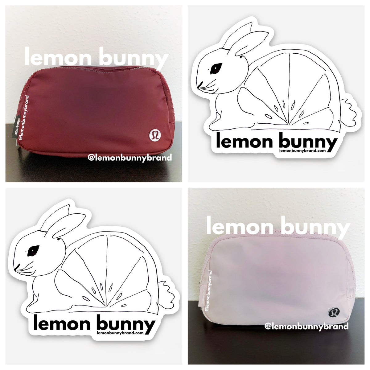 *lemon bunny Curated Bundle: 2 lululemon Everywhere Belt Bags in Red Merlot & Flush Pink