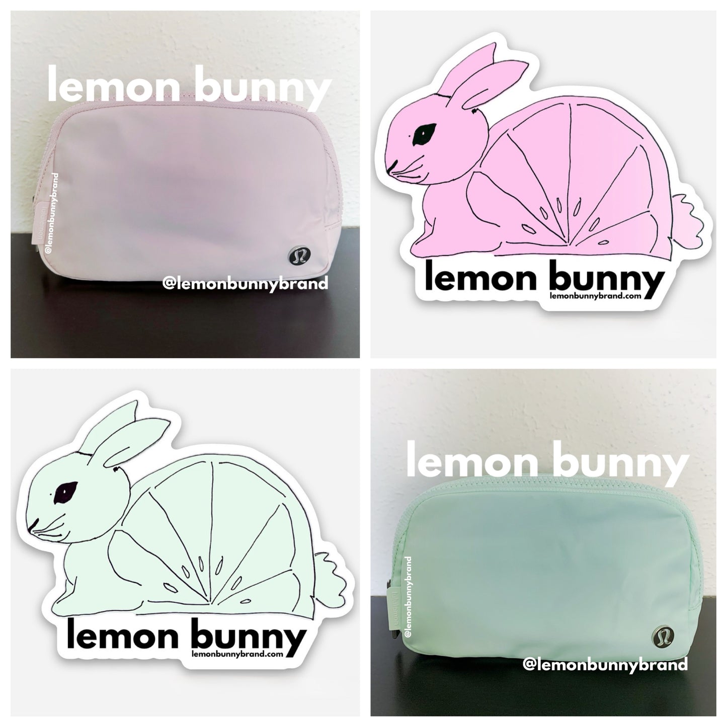 *lemon bunny Curated Bundle: 2 lululemon Everywhere Belt Bags in Flush Pink & Mint Moment
