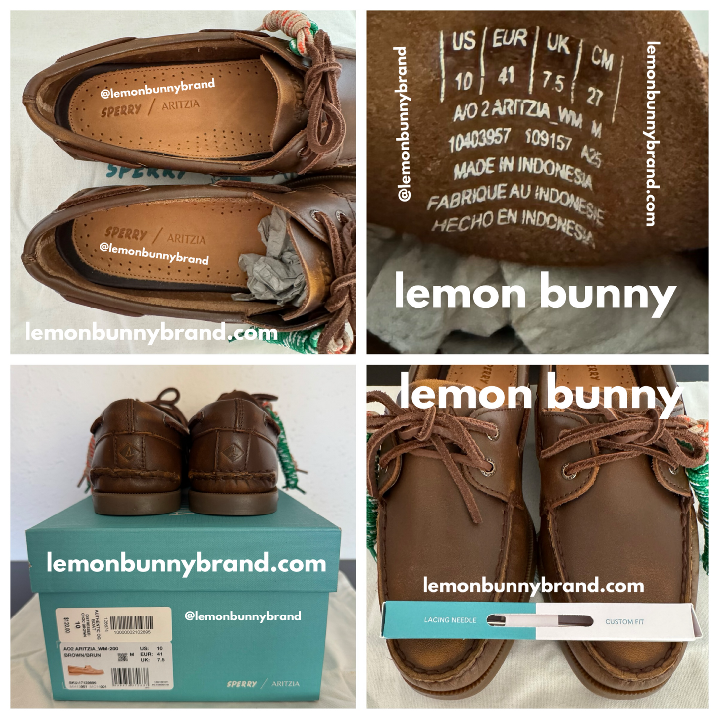 Sperry x Aritzia Authentic Original Boat Shoe in Distressed Choco Brown, Size 10