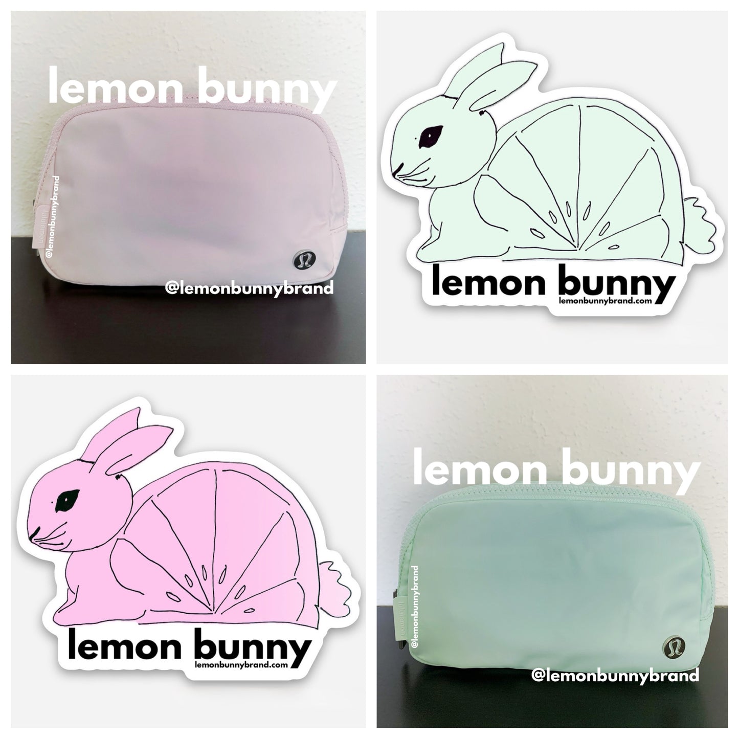 *lemon bunny Curated Bundle: 2 lululemon Everywhere Belt Bags in Flush Pink & Mint Moment