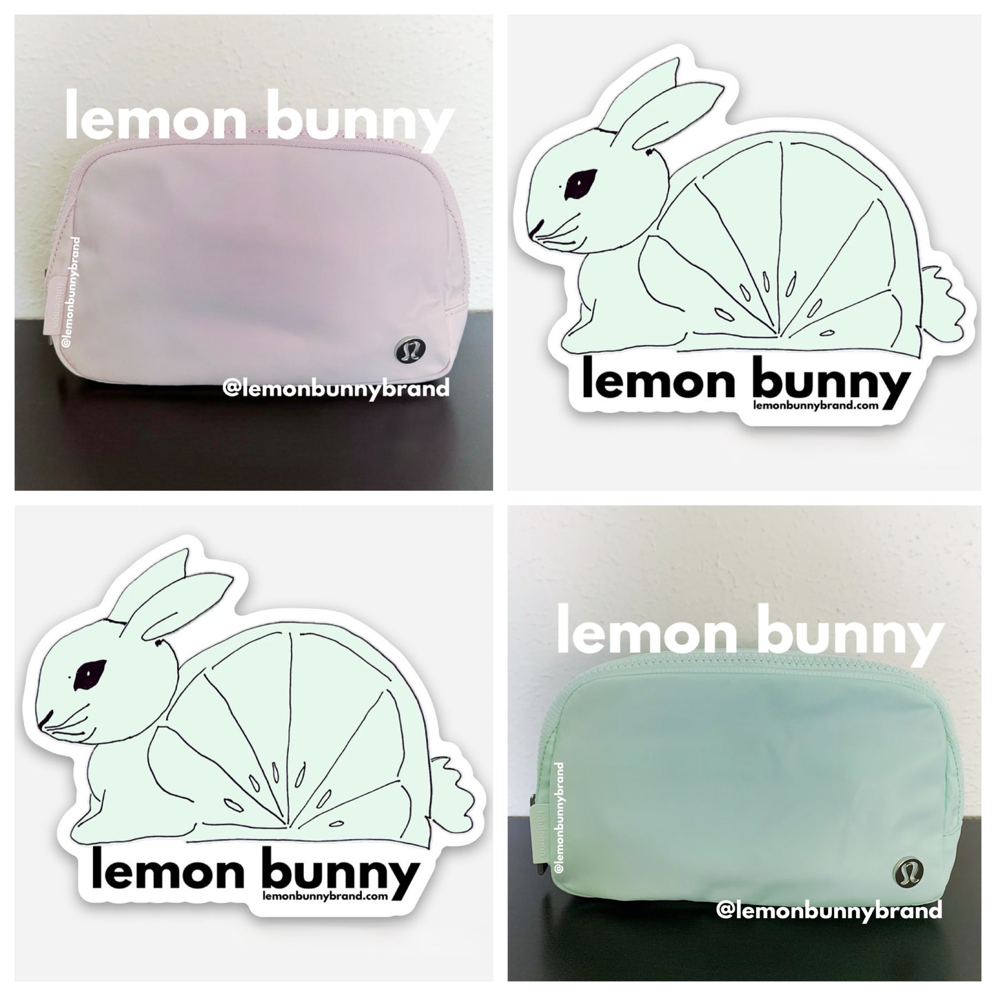 *lemon bunny Curated Bundle: 2 lululemon Everywhere Belt Bags in Flush Pink & Mint Moment