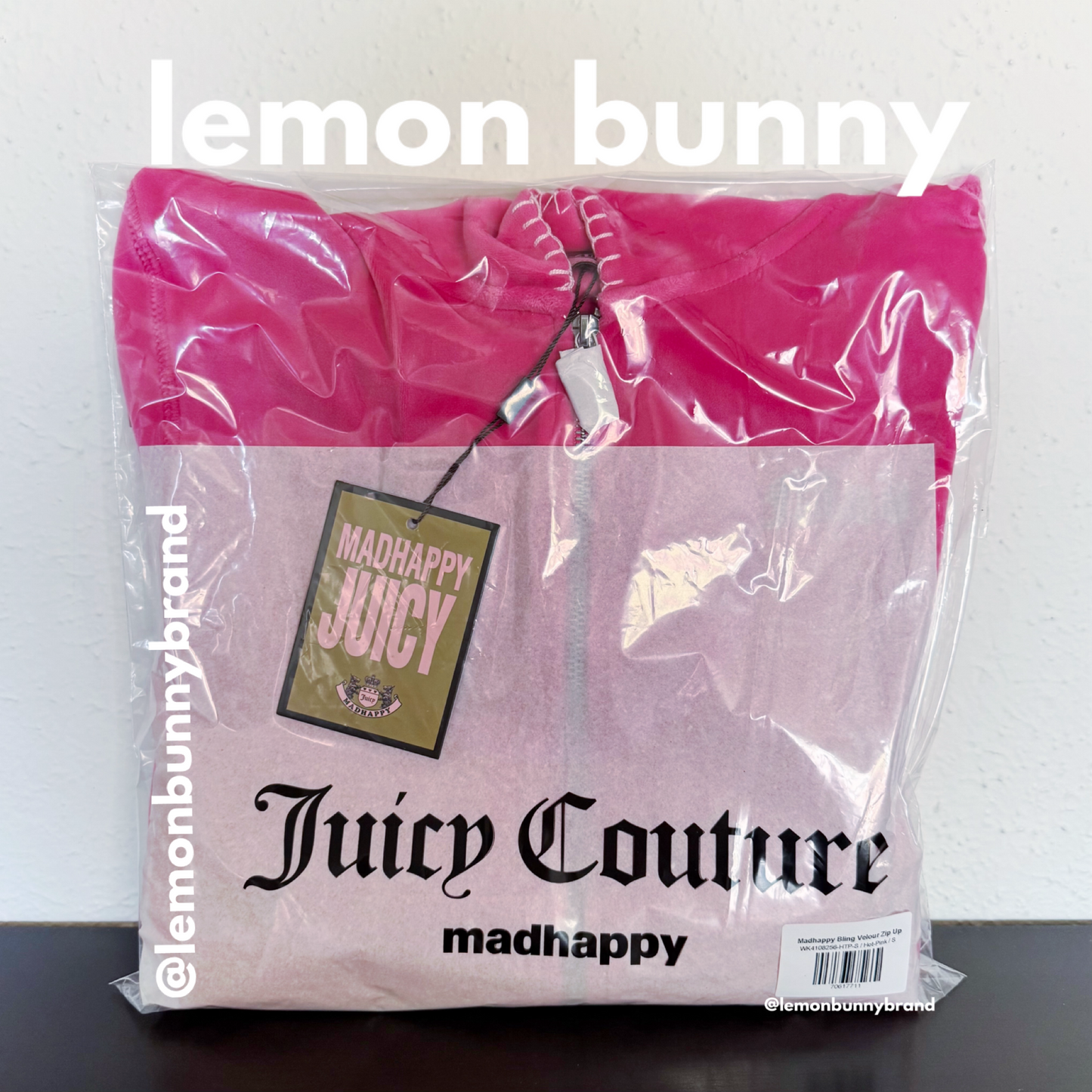 *lemon bunny Curated Bundle: Madhappy x Juicy Couture Hot Pink Hoodie & Track Pant Duo, Size S