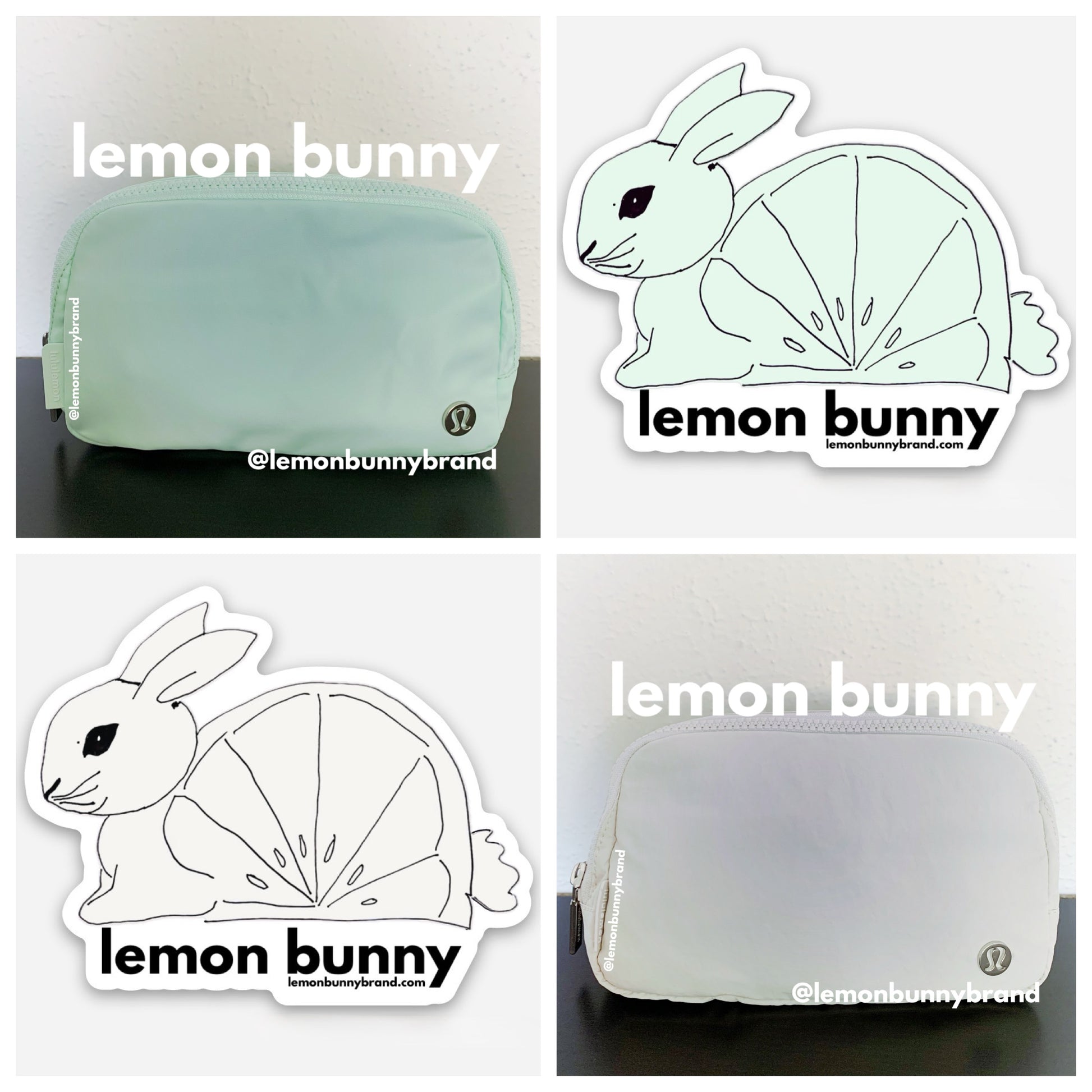 lululemon belt bag mint green lemon bunny Curated Bundle: 2 lululemon Everywhere Belt Bags in Mint