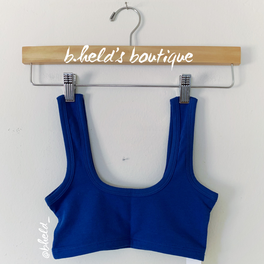 ARQ Wide Strap Bra in Cobalt, Size XS