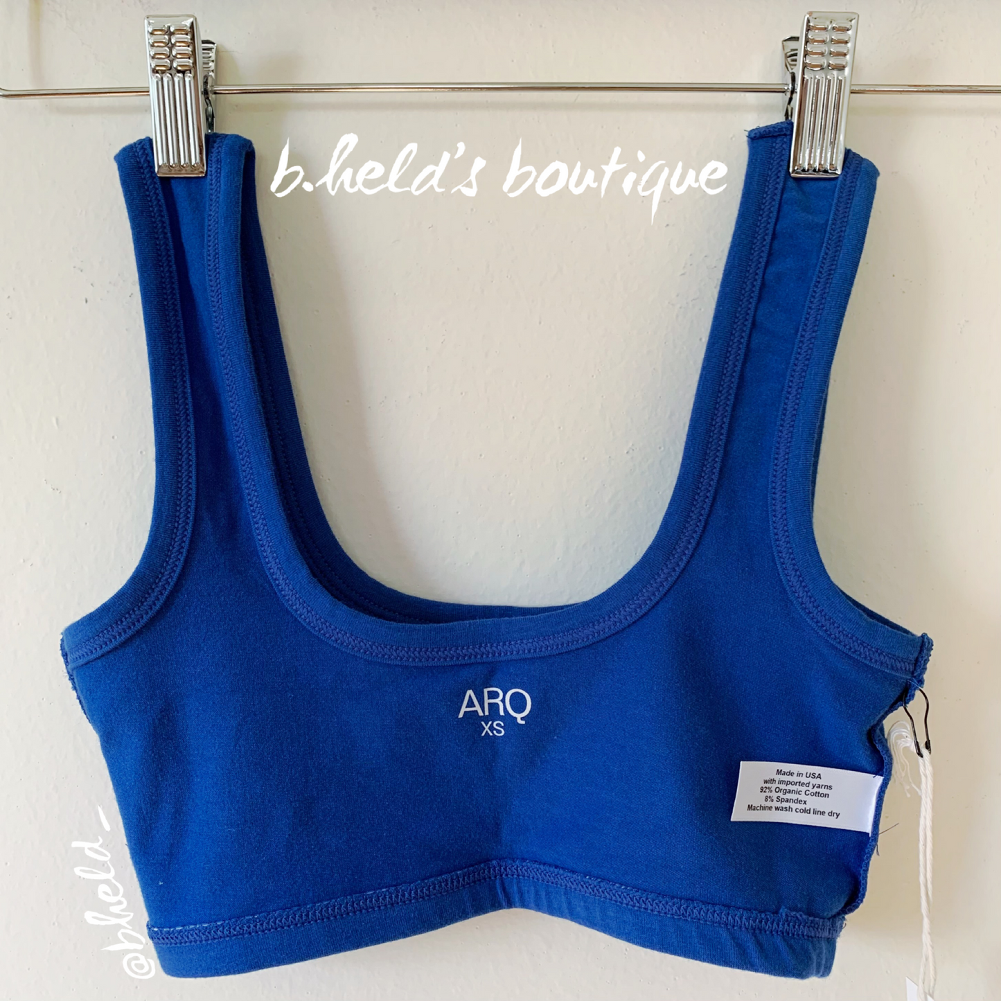 ARQ Wide Strap Bra in Cobalt, Size XS