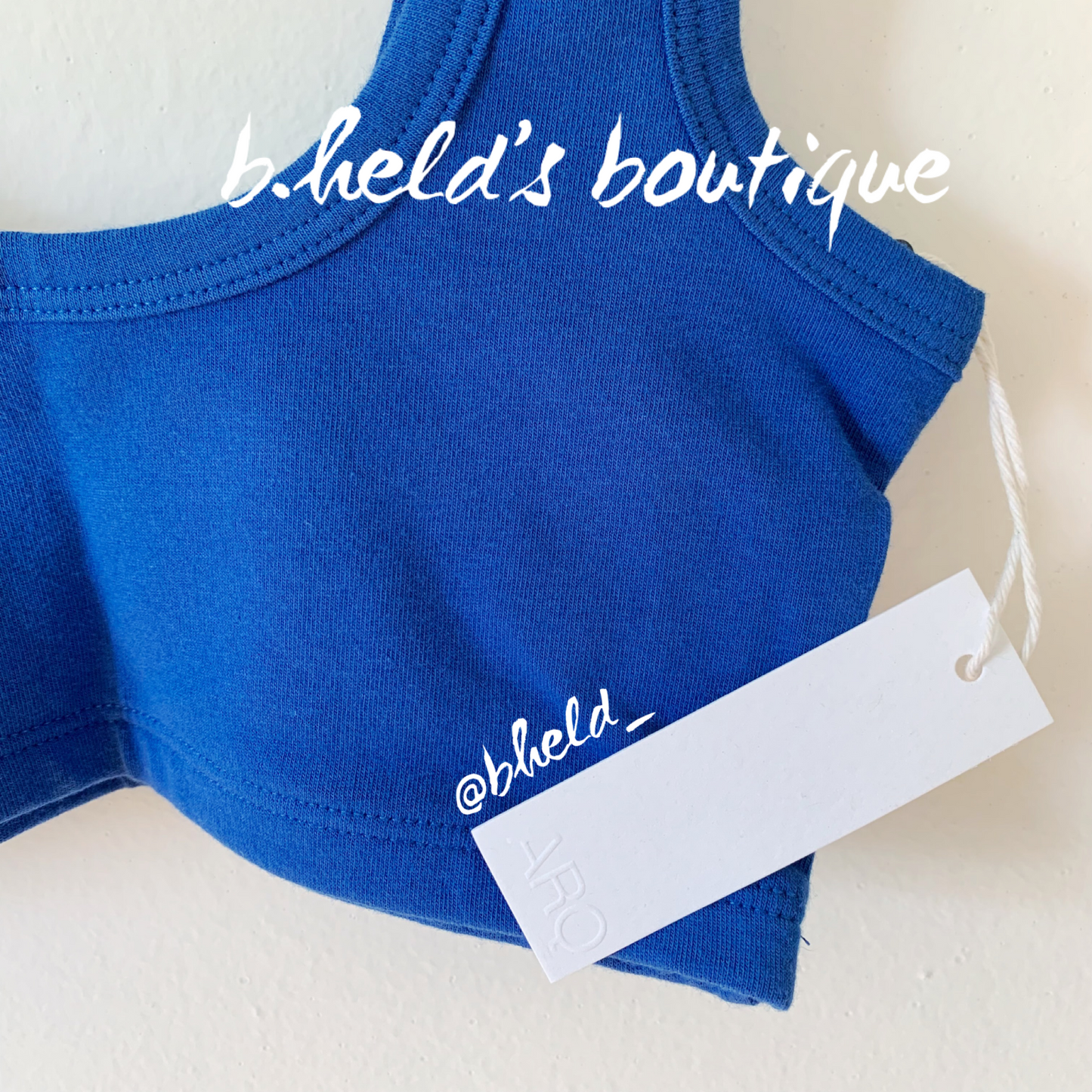ARQ Wide Strap Bra in Cobalt, Size XS