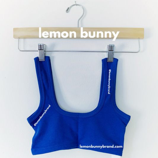 ARQ Wide Strap Bra in Cobalt, Size XS