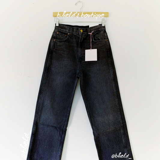 B Sides Jean Plein Relaxed Straight in Stil Black, Size 25