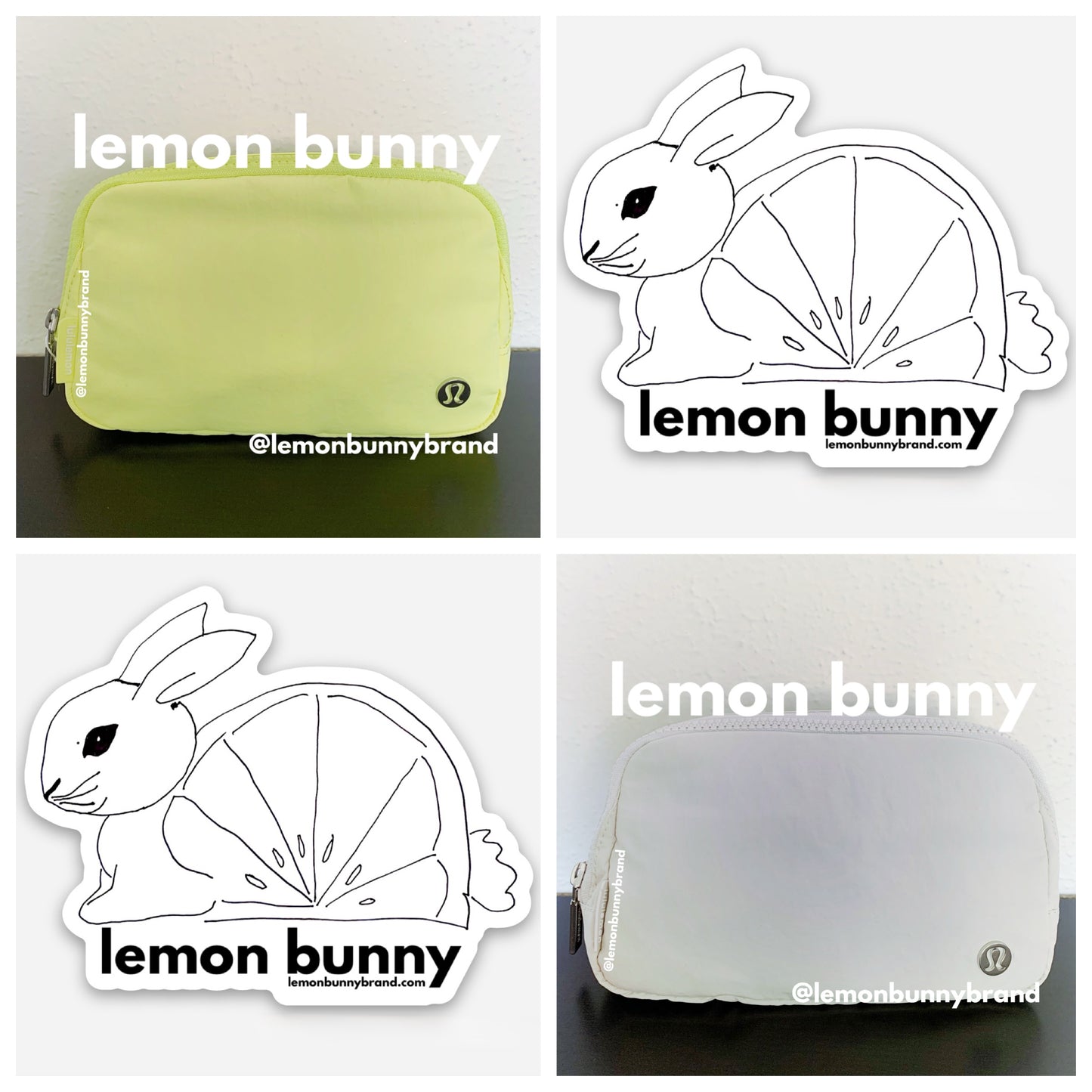 *lemon bunny Curated Bundle: 2 lululemon Everywhere Belt Bags in Electric Lemon & White Opal