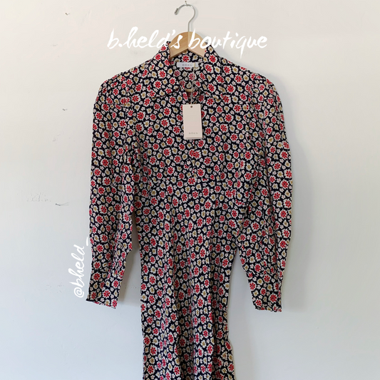 Dôen Eliot Dress in Navy Bellflower Blossom, Size XS