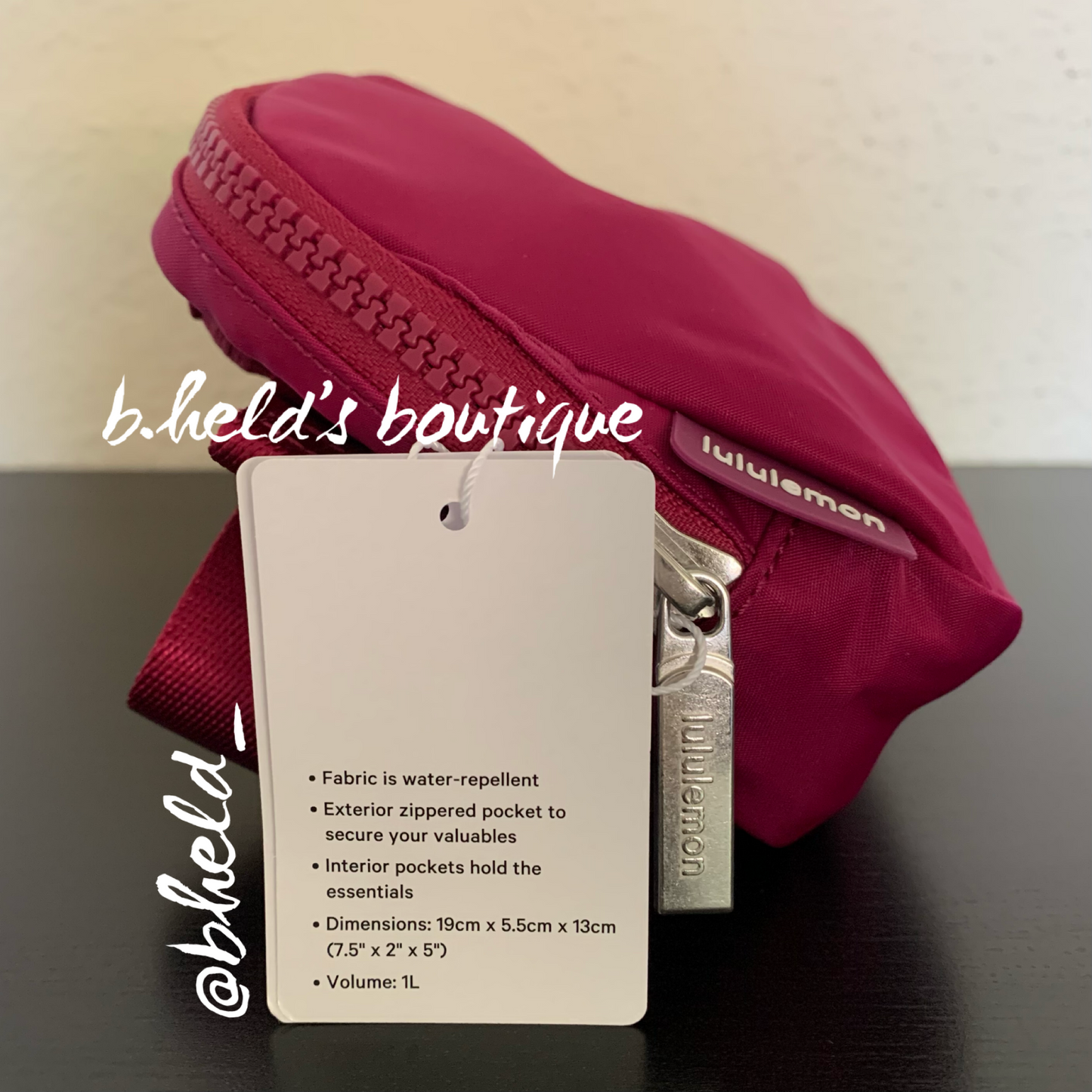 lululemon Everywhere Belt Bag (1 L) in Wild Berry, One Size