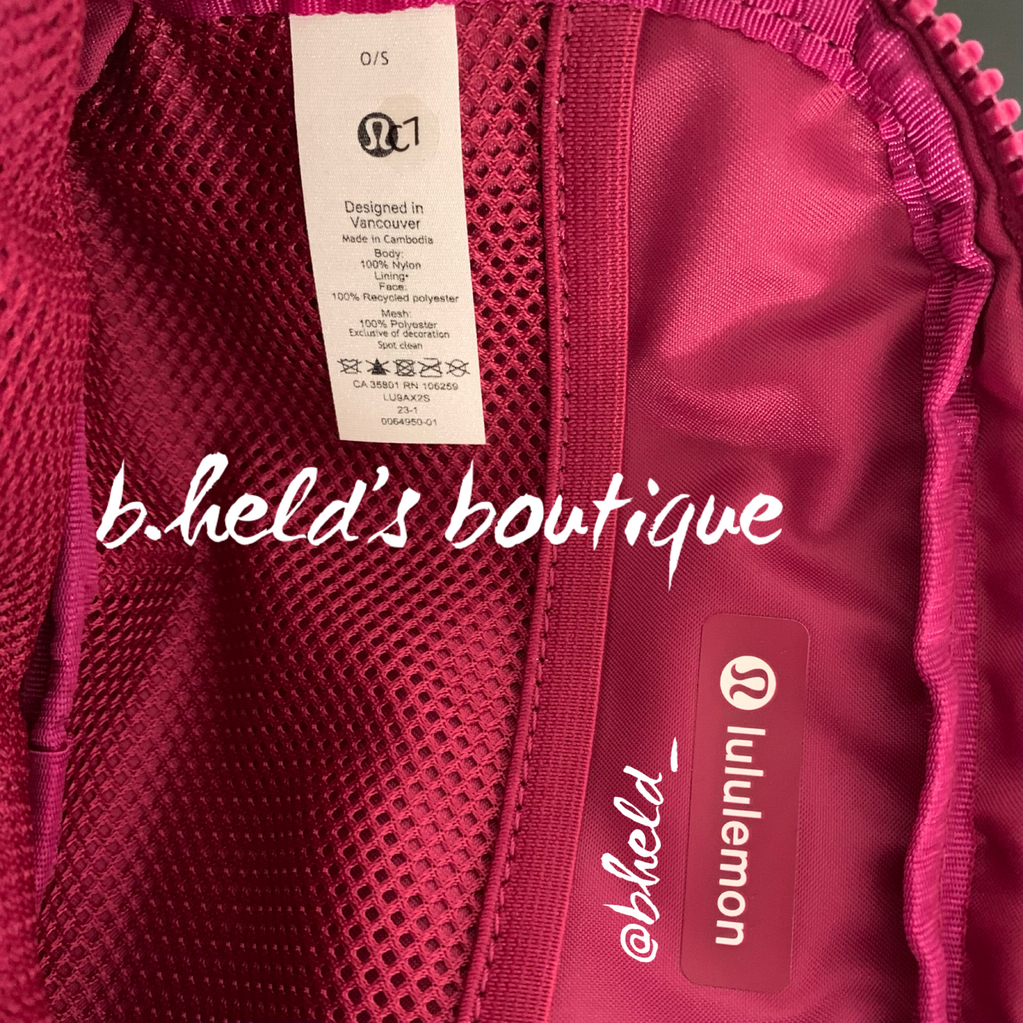 lululemon Everywhere Belt Bag (1 L) in Wild Berry, One Size