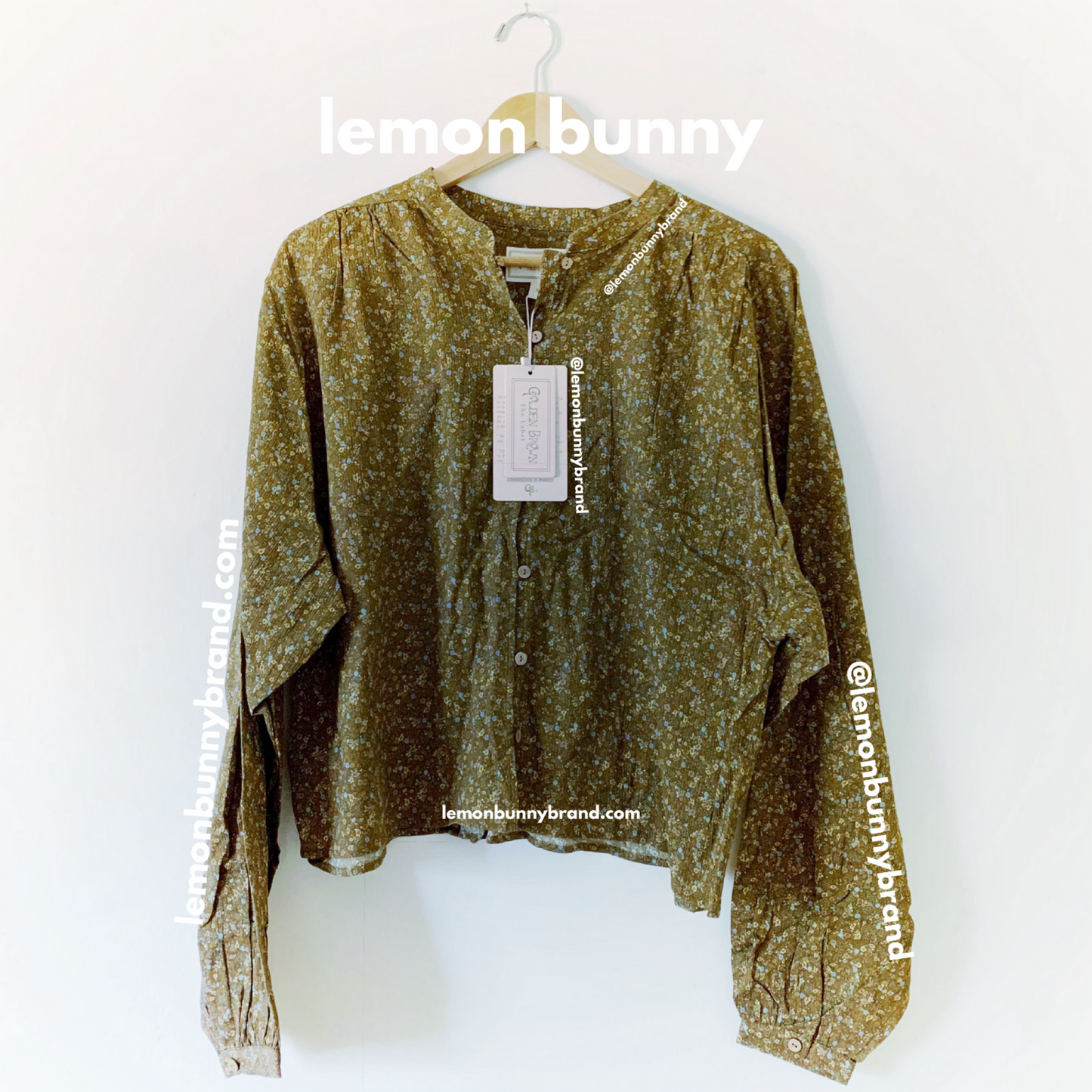 Golden Brown The Label Sonnet Blouse in Brown Heather, Size XS