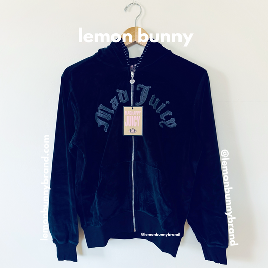 Madhappy x Juicy Couture Velour Zip Up in Black, Size XS