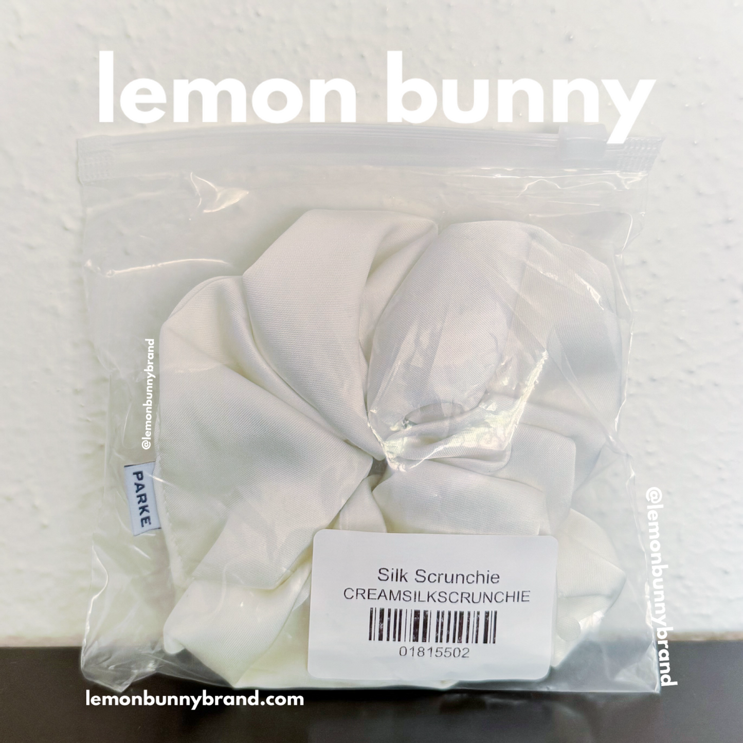 PARKE Satin Scrunchie in Cream, One Size