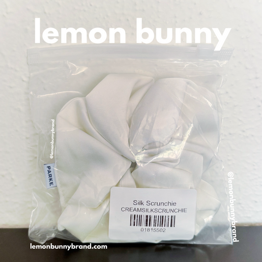 PARKE Satin Scrunchie in Cream, One Size