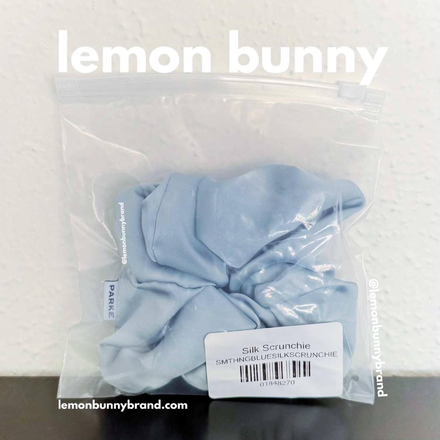 PARKE Satin Scrunchie in Something Blue, One Size