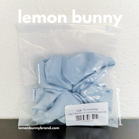 PARKE Satin Scrunchie in Something Blue, One Size