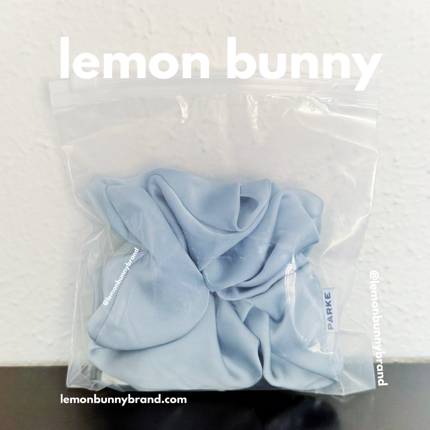 PARKE Satin Scrunchie in Something Blue, One Size