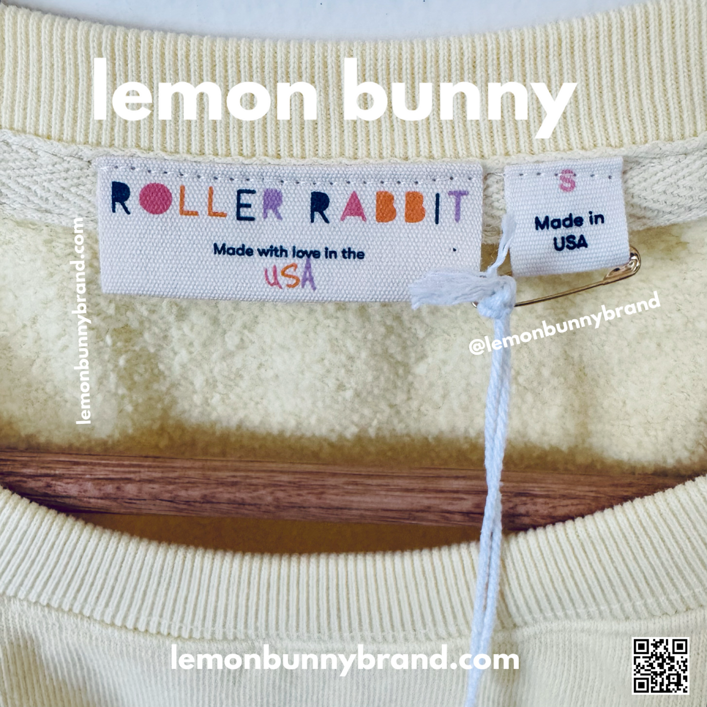 Roller Rabbit Pool Party Crewneck and Sweatpants in Yellow, Size S