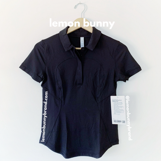 lululemon Quick-Drying Short Sleeve Polo Shirt in Black, Size 4