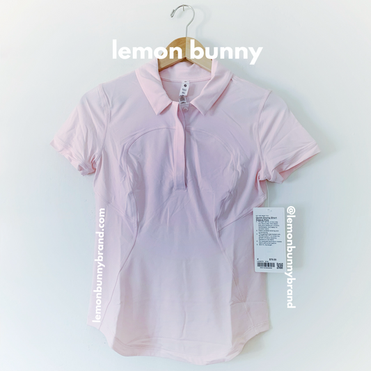 lululemon Quick-Drying Short Sleeve Polo Shirt in Strawberry Milkshake, Size 4