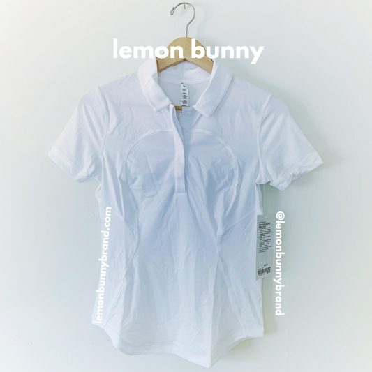 lululemon Quick-Drying Short Sleeve Polo Shirt in White, Size 4