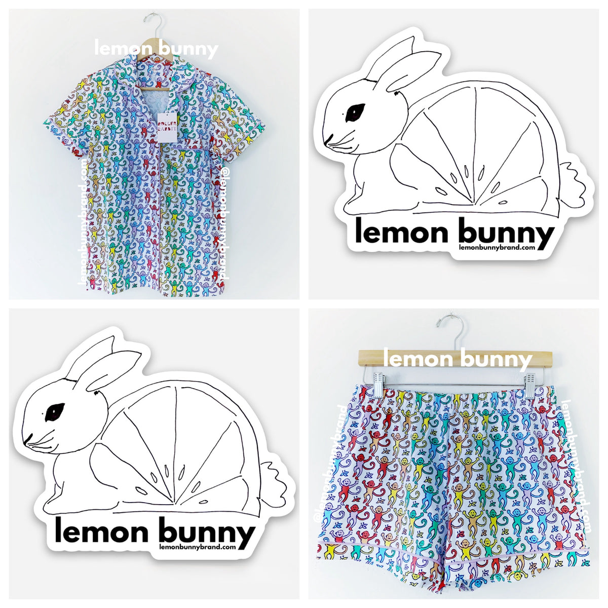 Roller Rabbit Disco Monkey Polo Pajamas in Rainbow, Size S